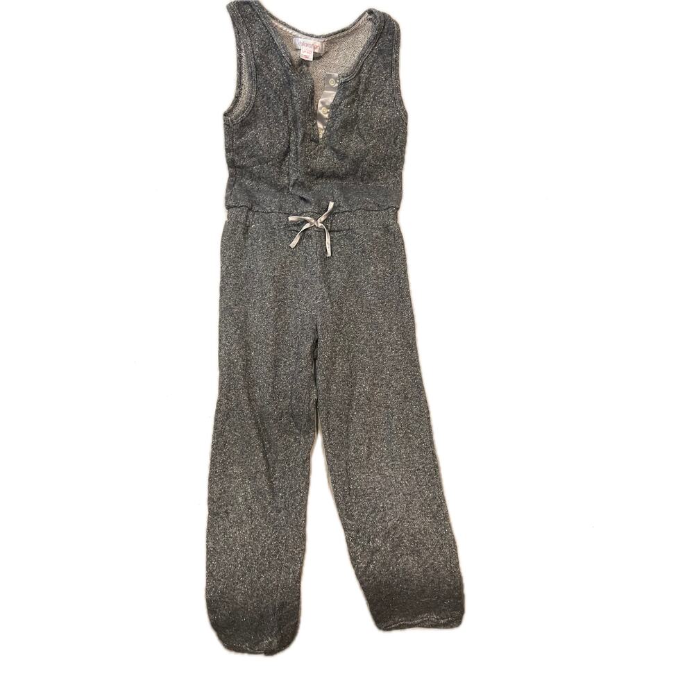 xHilaration Silver Gray Beige One Piece Overall Girls S (6/7)